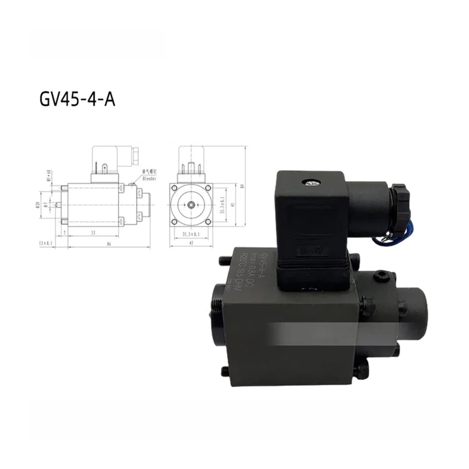 Bobina de solenoide proporcional de válvula hidráulica GH263-045 060 035 GV45-4-A GP45-4-A GP61 GV40 Bobina electromagnética de válvula proporcional(GV45-4-A)