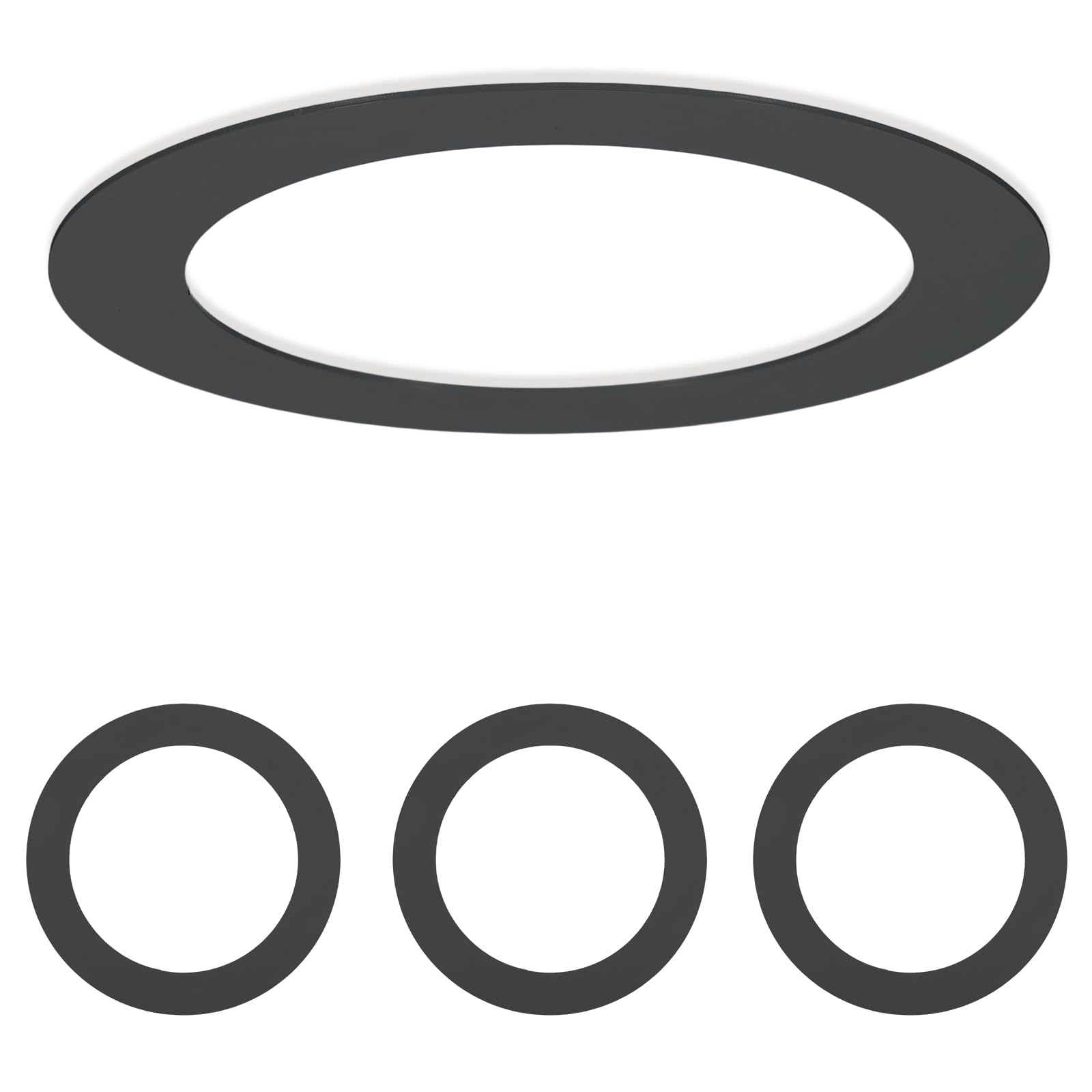 VIAPUICE Recessed Light Trim Ring 5.9" OD 4.1" ID Light Goof 4Pcs Black