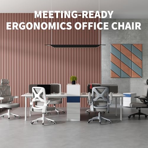 Apusen Ergonomic Office Chair - Desk Chair with Adjustable Headrest Lumbar Support Computer Chair - Mesh Comfy Chair with Flip-up Armrests - Gaming Chairs for Adults Home Office 330 LBS (Black+Gray) - image 9