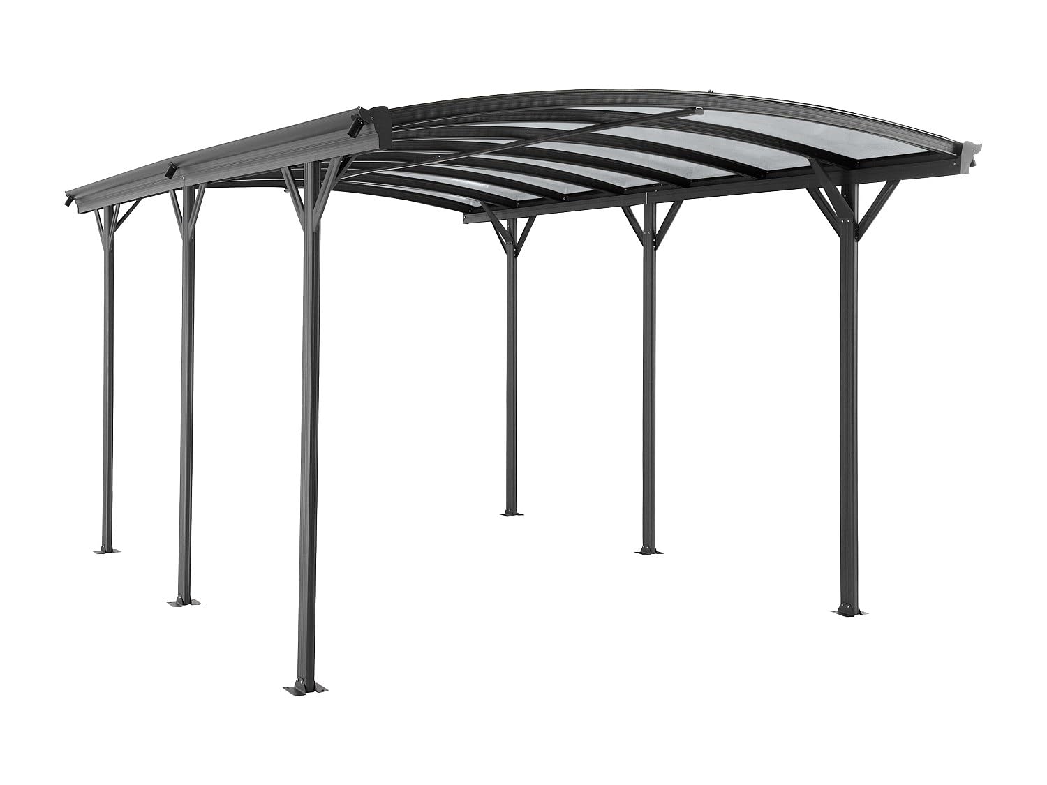 Vente-Unique Pergola carport autoportante en aluminium - 1 voiture - 15 m² - gris anthracite - BARESA