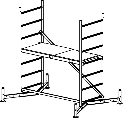 Preisvergleich Produktbild Krause ClimTec Alu Arbeitsgerüst Arbeitshöhe 3,00 m + 125 mm Rollen
