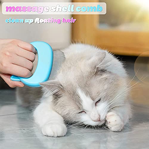 image for Ameliade Cat Comb Pet Cat Short & Long Hair Removal Massaging Shell Co