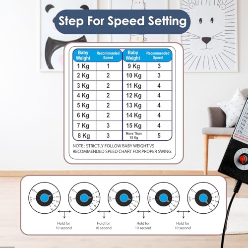 Image of A to Z Hub Automation Kit (Cradle Not Included) Automatic /ghodiyu /Motor Set Adjustable Speed | Automatic /Jhula Kit for 0-3 Years | 20Kg Capacity