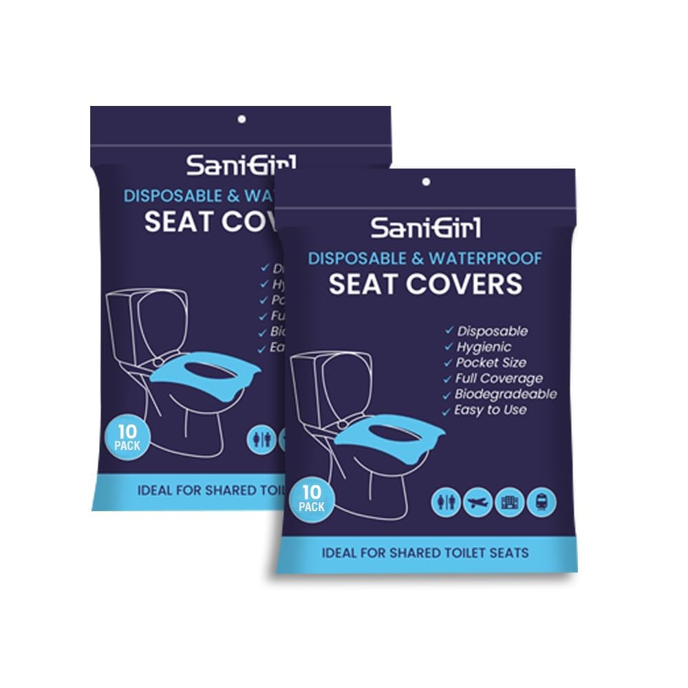 SaniGirl Disposable Toilet Seat Covers - 20 Sheets, Hygienic, Flushable & Eco-Friendly, No Direct Contact with Unsanitary Seats, Travel Pack for Men & Women (Pack of 2, 10 each) (B0C6FHMD2C) Amazon Price History, Amazon Price Tracker