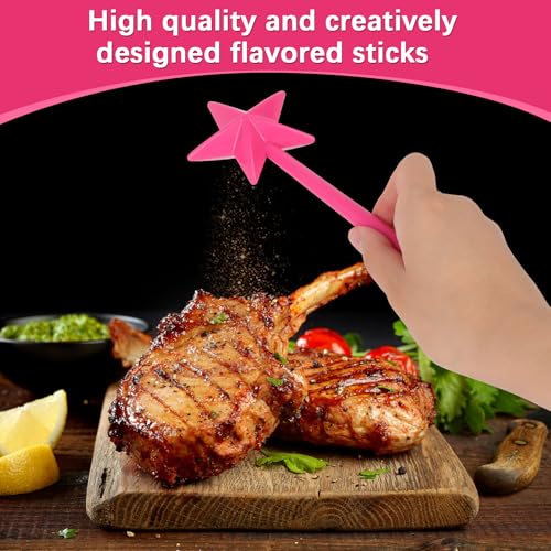 VMUTGA 2 Stück Salzstreuer Zauberstab, Magisches Gewürzstreuer mit 2 Kleinen Trichtern, Stern Gewürzstreuer Zauberstab, Spices Spice Shaker für Küche Cooking