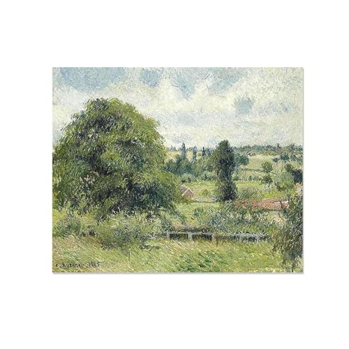 Impressionnisme déco pour salon avec la toile Le grand noyer dans le pré format 80x105cm
