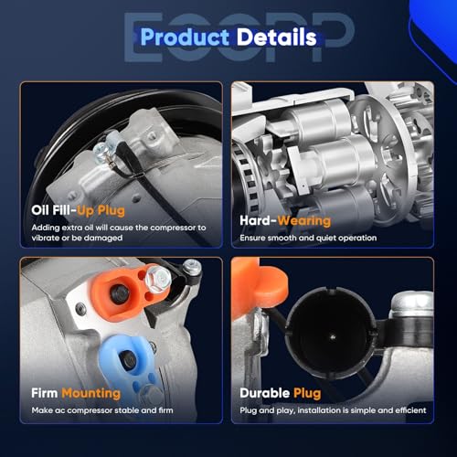 Image of ECCPP AC Compressor Fit for Dodge Sprinter 2500 3500 2.7L 2003-2006 | Fit for Dodge Sprinter 2500 3500 3.0L 2007-2009 Fast Cooling A /C Compressor with Clutch