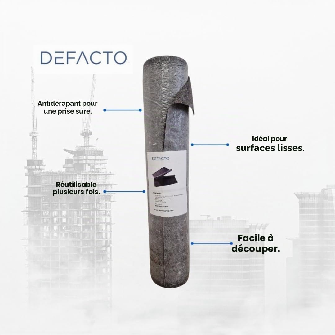 DEFACTO Non-tissé de peintre 50m x 1m - 180g Non-tissé de couverture de peintre 50m², Non-tissé antidérapant avec revêtement PE antidérapant, Protection de surface pour peintres et rouleau non-tissé