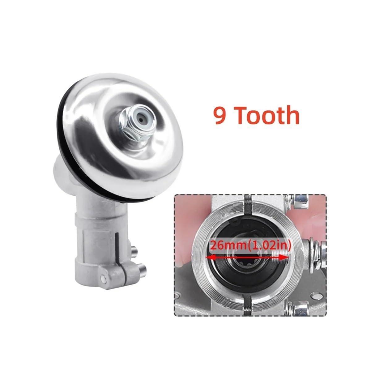 parti Scatola ingranaggi da 26 mm/28 mm, 7/9 denti, testina di trasmissione for decespugliatore, adatta for sostituire la testina di trasmissione, parti di tosaerba, attrezzi da giardinaggio(26mm 9t)