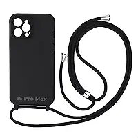 Case Capa Capinha Facility Com Cordão Alça Para iPhone 16 Pro Max (Preto)