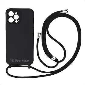 Case Capa Capinha Facility Com Cordão Alça Para iPhone 16 Pro Max (Preto)