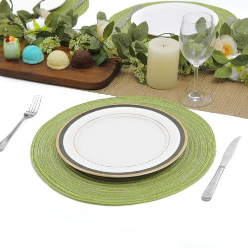 image for SHACOS Round Placemats Set of 4 Round Table Placemats Braided Cotton P