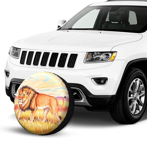 Image of Lion Spare Tire Cover Wheel Protector Weatherproof Wheel Cover Universal Decorative Accessories for Camper RV SUV Travel Trailer 16 inch