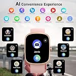 AI Smart Watch pour les hommes femmes, 1.91" HD Smartwatch avec moniteur de fréquence cardiaque/dormeur/Pedomètre/Calories, 110+ Montre de fitness sportive, IP68 Tracker d'activité imperméable pour Android/iOS(Pink)