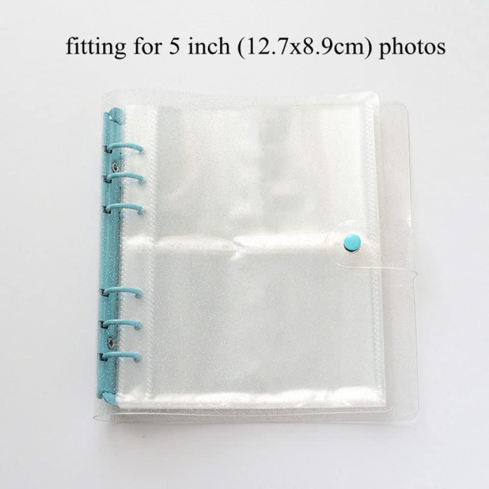100/200 Kieszenie Album fotograficzny 3/5 cali photocard binder mini album Notatnik na zdjęcia zbieraj książki segregator, niebieski 5 cali
