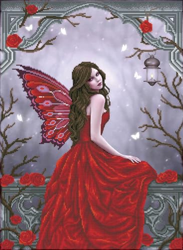 DIAMOND DOTZ Painting Kit: Intermediate, DD12, Winter Rose Fairy, One Size