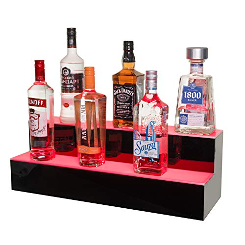 J&B Goods LED Lighted Liquor Bottle Display Illuminated Bottle Shelf 2 Tier! Home