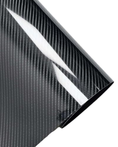 1 rollo de lámina de carbono 7D, lámina para automóviles 150 x 30 cm, lámina autoadhesiva de vinilo para automóviles, lámina protectora de carbono para automóviles, lámina de fibra (negra)