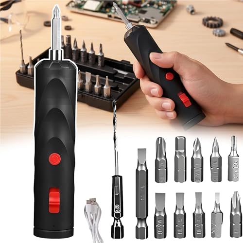 Seattleget Cordless Electric Screwdriver, Rechargeable Portable Screwdrivers Set, Small Electric Screwdriver, Usb Charging Screwdrivers Efficient Maintenance Tools (1Set)