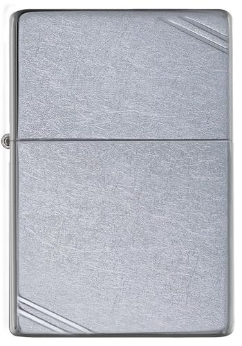 Image of Zippo Street Chrome Vintage with Slashes,Sivler, Pocket Fuel Windproof Premium Lighter (BIS Certified)