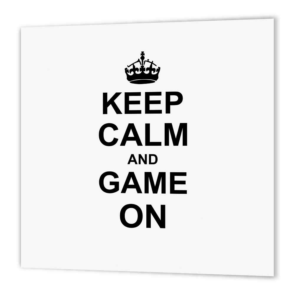 3dRose ht_157725_2 Keep Calm and Game on Carry on Gaming Hobby Pro Gamer Black Humorous Iron on Heat Transfer Paper for White Material, 6 by 6-Inch