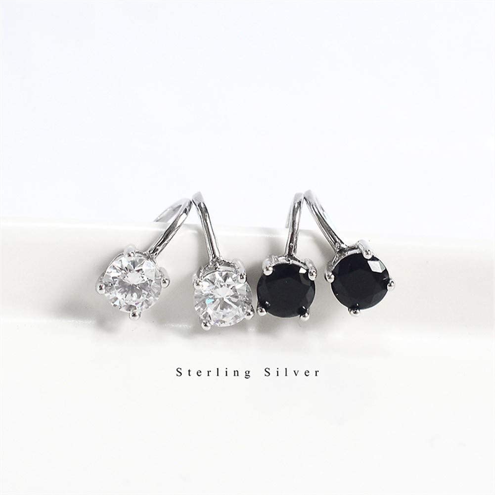 Strass-Anhänger-Ohrring, S925 Ohrloch-Ohrclip, Unisex-Ohrringe, Ohrknochen-Clip für Ohrschmuck/Weiß-925