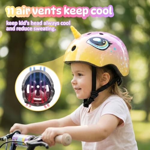 Image of Toddler Kids Bike Helmet, Adjustable and Multi-Sport, 3 Sizes for Ages 1-2-3-5-8-14 Years Child Infant Boys Girls