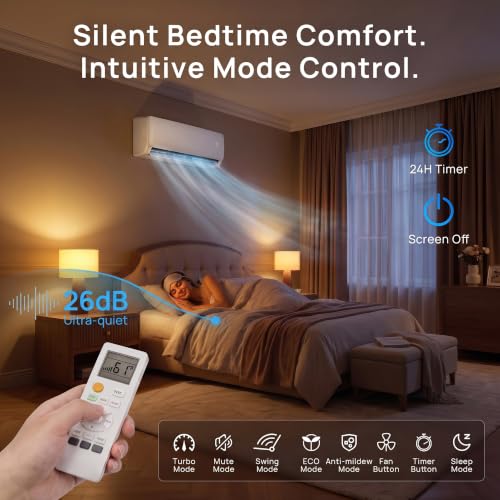 Image of Mountman 24000 BTU Mini Split AC /Heating System,19 SEER2 208 /230V Energy Efficient Ductless Inverter System,Cools Up to 1500 Sq.Ft with Pre-Charged Condenser,Heat Pump & Installation Kits