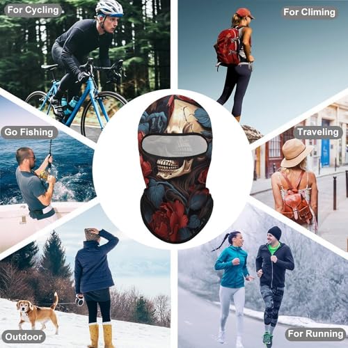 Balaclava para Hombres con Diseño de Calavera, Máscara de Invierno para Esquí y Ciclismo, Protección Facial y Neck Gaiter Multifuncional miniatura 6