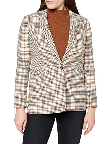 TOM TAILOR mine to five Girlfriend Fit Blazer, 24586-Muñeco de Cuadros (tamaño pequeño), Color Beige, 42 para Mujer Cover