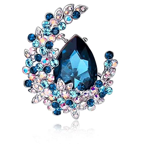 Image of Fashion Rhinestone Flower Brooches Pins Cute Pearl Crystal Floral Lapel Pin Brooch Costume Decorate Jewelry for Women Gril Gift