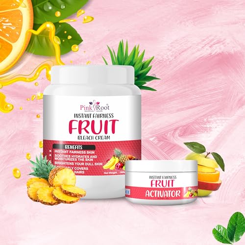 Image of Pink Root Fruit Bleach Cream with Activator 1Kg, for Instant Fairness of Skin, Reduces Dark Spots & Gives the face Soft, Radiant & Luminous Effect|| Bleach Cream For All Skin Types