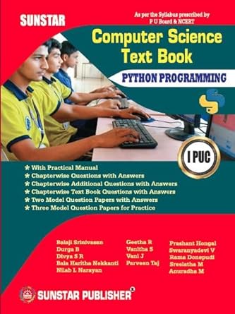 Buy 1st PUC Computer Science Text Book (Python Programming) Book Online ...