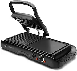 Grill 2 em 1 Chapa Lisa e Ondulada Antiaderente com Controle de Temperatura 127V 1500W Multi - GO120