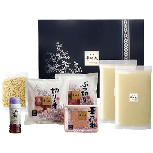 冬の贈り物お歳暮 水たきセット 博多華味鳥 水たき生スープ(600g)×2、華味鳥(切り身・ぶつ切り)(各300g)・華つくね(200g)・博多ぽん酢(220ml)・ちゃんぽん麺(150g)×各1