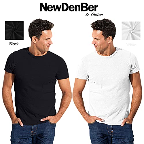 T-shirt en coton ultra doux Newdenber basique et solide de taille Large