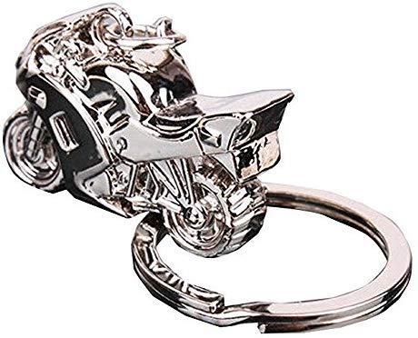 Fat-catz-copy-catz Silver Tone classic racing motorbike enamel metal keyring