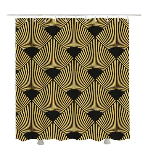 BLDKORUER Art Deco Shower Curtain Pattern Geometric...