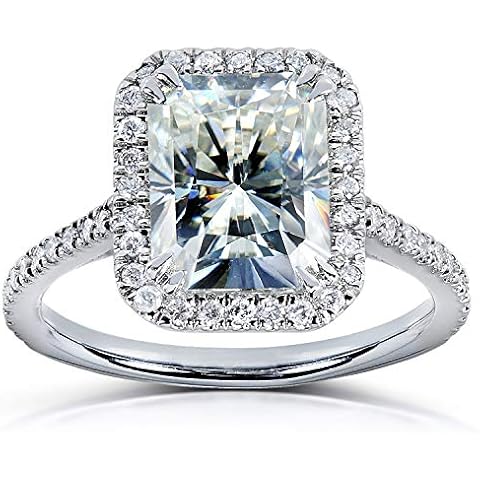 Kobelli Radiant-cut Moissanite Engagement Ring 3 CTW 14k White Gold, Size 5.5, White Gold Cover