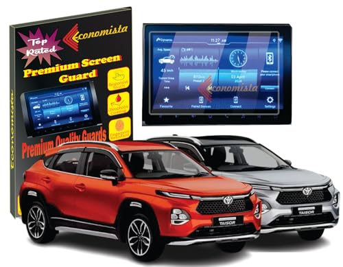 Image of Economista Drive In Luxury Car Screen Protector [Guard] For Infotainment System, 9H Hardness, Water Resistant, Oleophobic, Perfect Design For Toyota Taisor S, S Plus & G Variant [7 Inch, Glossy /Clear]