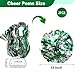 Lovecheer 5PCS Green and Silver Pom Poms Cheerleading with Mini Pompoms Hair Ropes Cheerleader Costume Gifts Wrist Decor for Sports Basketball Hockey Football New Year Birthday Party Dance
