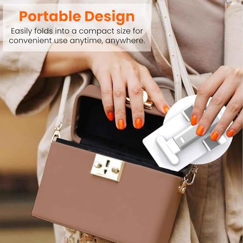 Image of Elfora 360 Rotating Mobile Phone Stand | Foldable, Height & Angle Adjustable Phone Holder for Desk | Portable & Stable Design | Compatible with iPhone, Samsung, Vivo, Oneplus & All Smartphones(White)