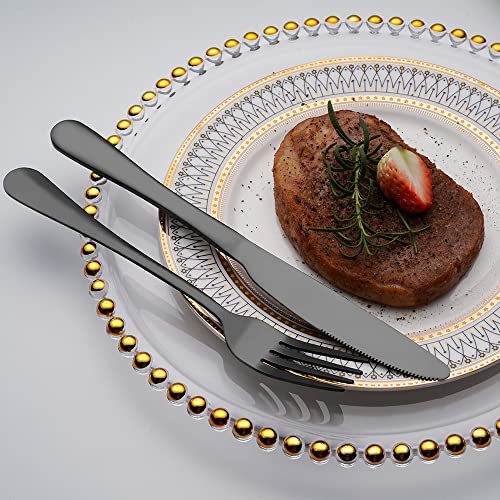 16 Piece Cutlery Set Black Cutlery Set Suitable for 4 People Stainless