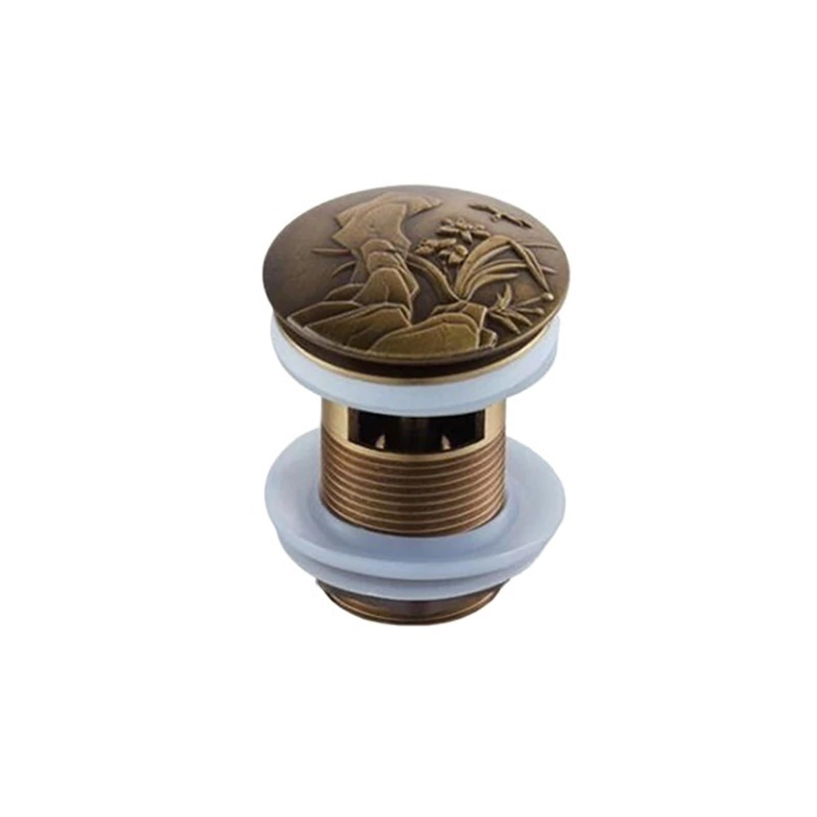 tapón fregadero tapón bañera Fregadero de lavabo Desagüe emergente Fregadero del lavabo del baño Drenaje emergente Tapón de residuos tallado de latón antiguo Clic-clac Waterlet Fregadero de tocador Es