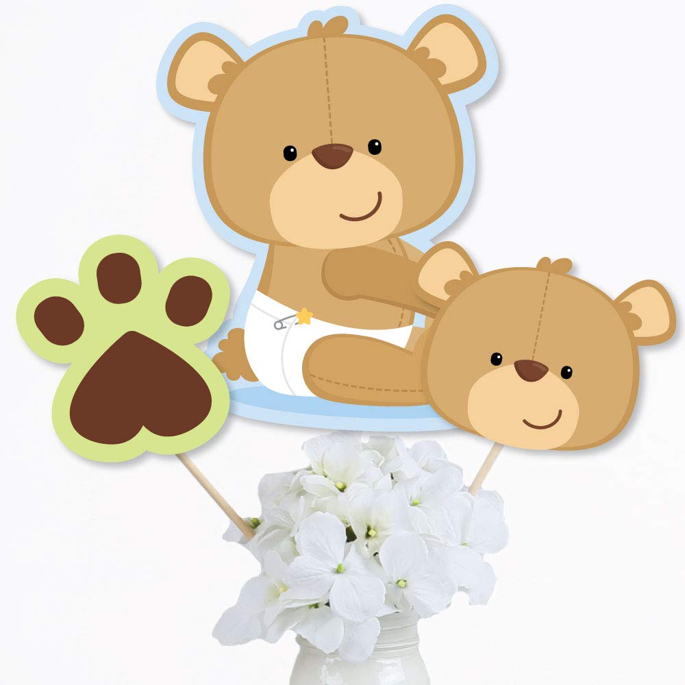 Baby Shower Decorations Baby Boy Teddy Bear Centerpiece Sticks - Set Of ...