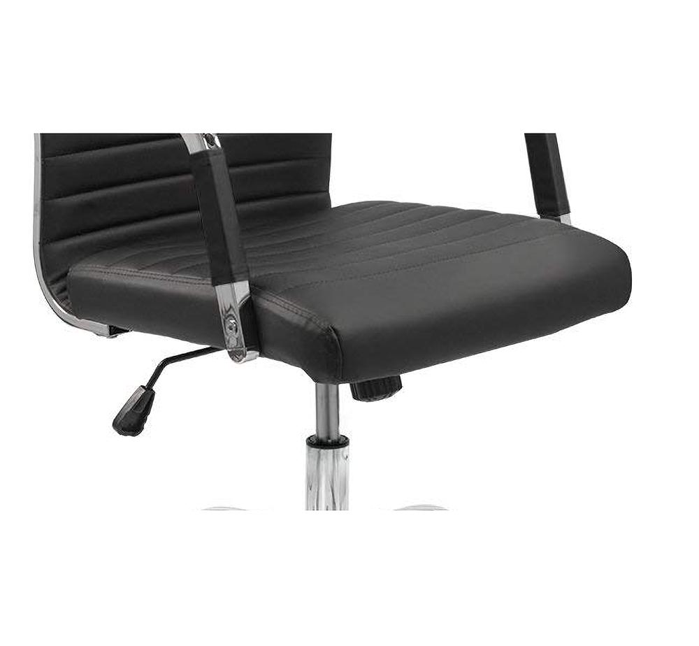 Amazon.com: Furmax Ribbed Office Desk Chair Mid-Back PU Leather