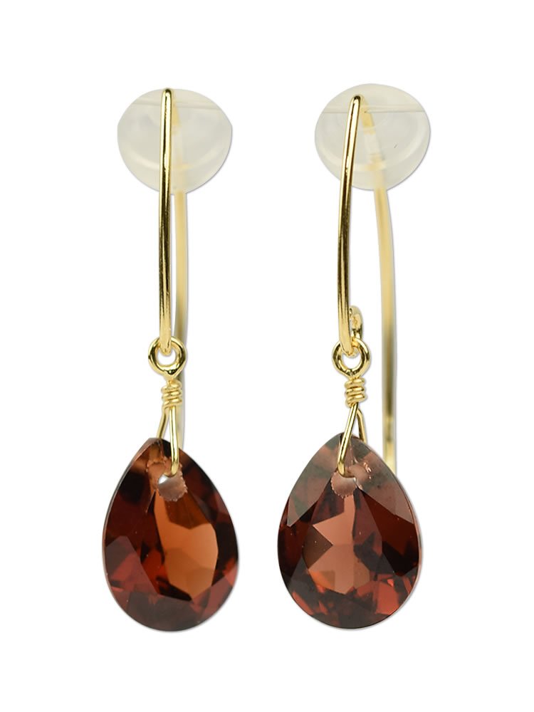 K18 ガーネット　　ピアス　　ドロップ型 楽天市場】ガーネット 18金 ピアス 18K k18 ジュエリー