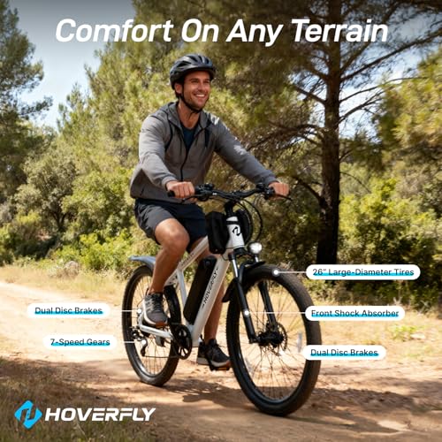 HOVERFLY OUREA 26″ Electric Bike for Adults, 750W Peak Motor