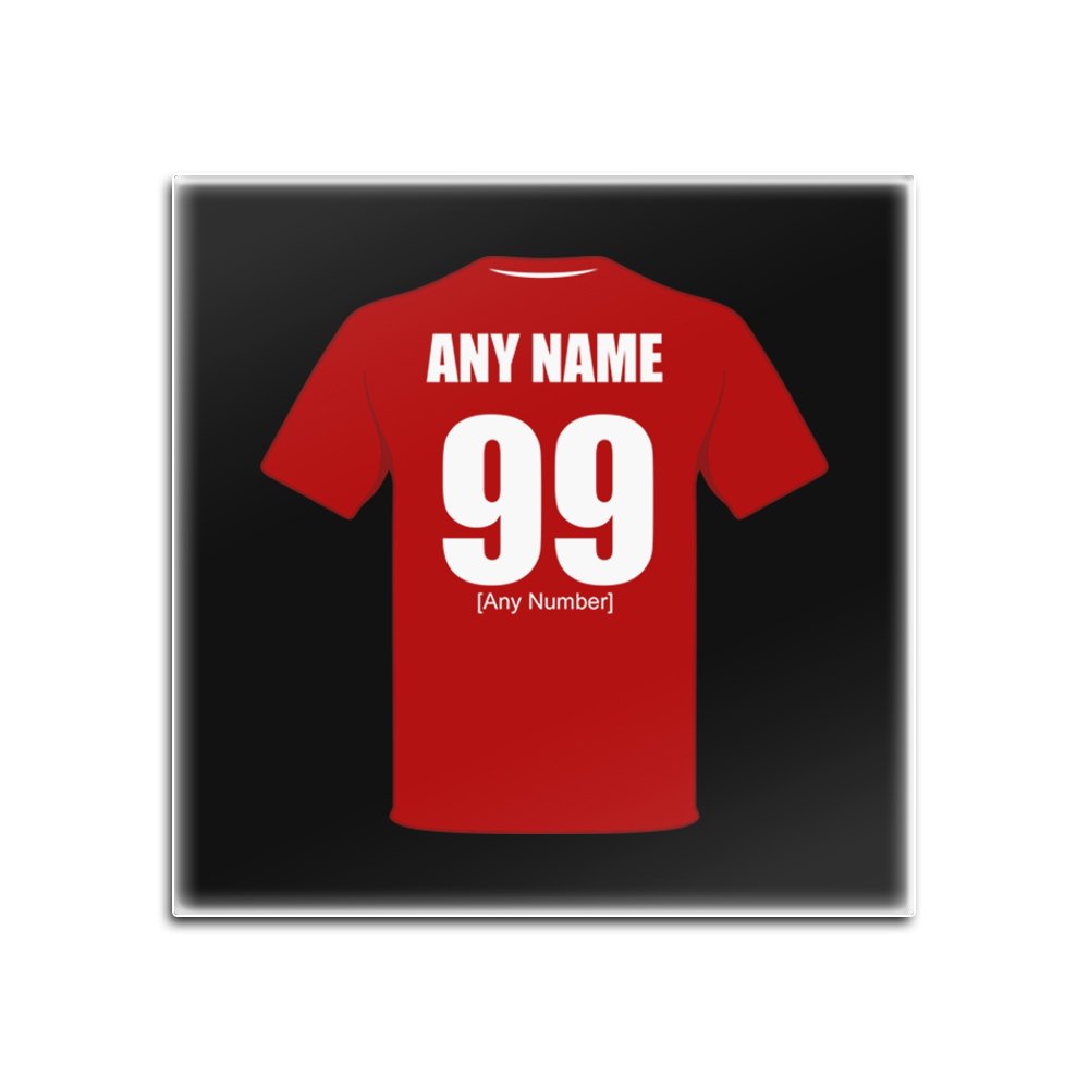 UNIGIFT Personalised Gift - Forest Glass Square Coaster (Football Club Design Theme, Colour Options) - Any Name/Message on Your Unique Mat Pad - The Reds Nottingham
