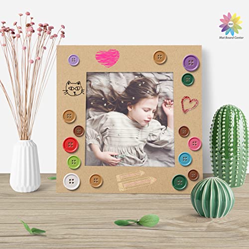 Image of Mat Board Center, 50 Corrugated Cardboard Sheets 8x8 Inches Flat Card Board Inserts for Packing, Shipping, Mailing, Frame Backer or DIY Crafts